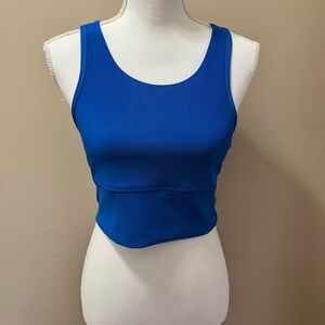 Move Theology Racerback Cropped Tank Top Royal Blue Size Medium